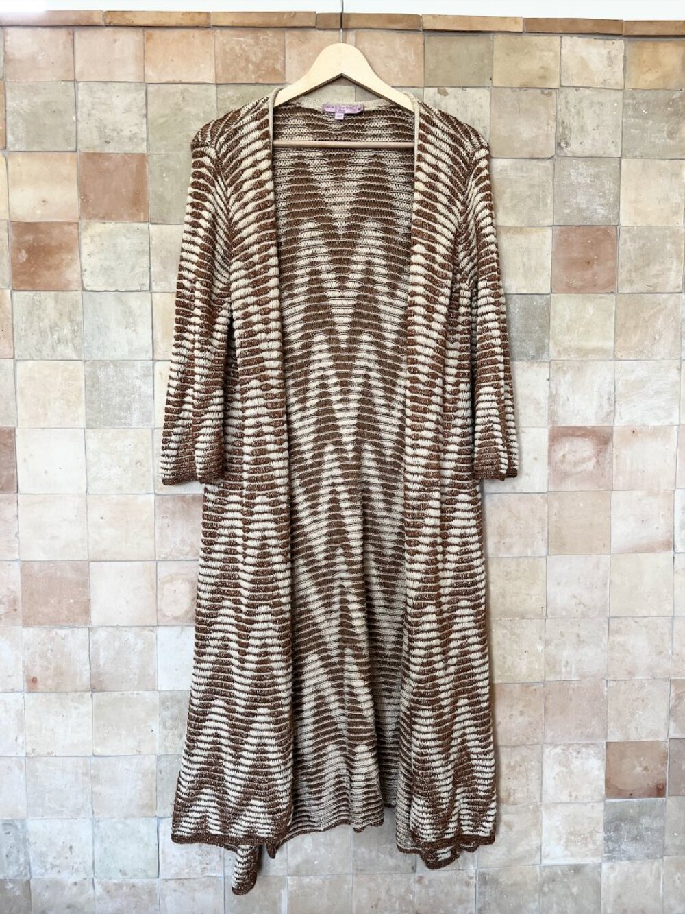 Calypso St. Barth Long Cardigan Ivory and *Copper Metallic* Size M